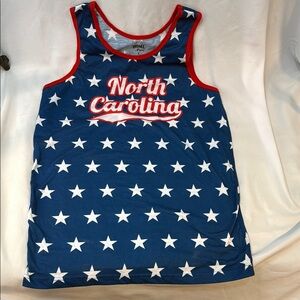 Home Free North Carolina Adult Tank Top with Stars, Patriotic, unisex, Small